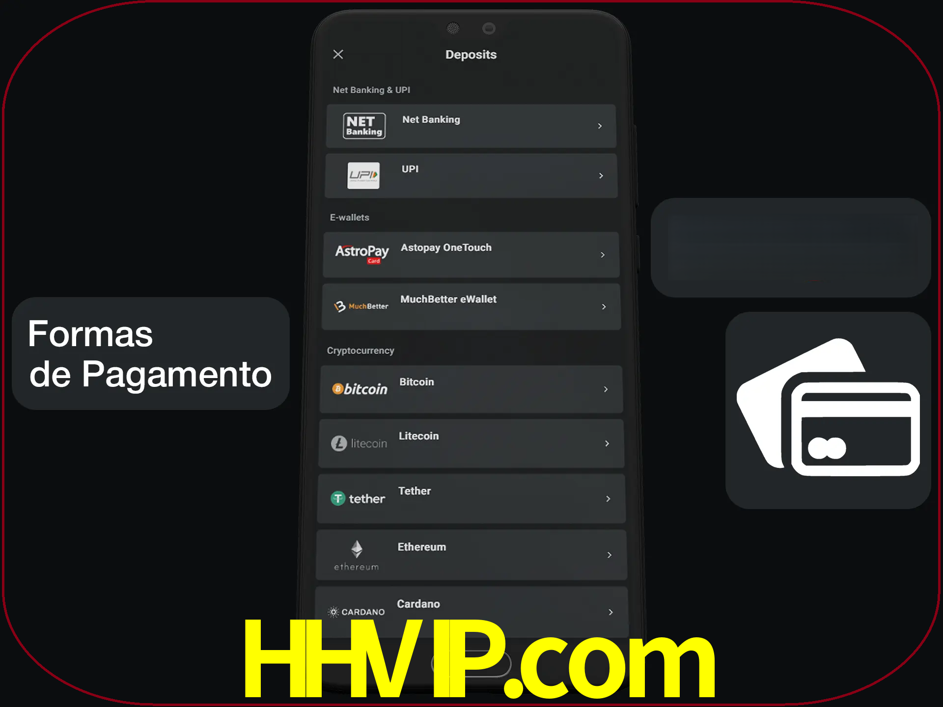 Escolha a forma de pagamento de sua preferência.